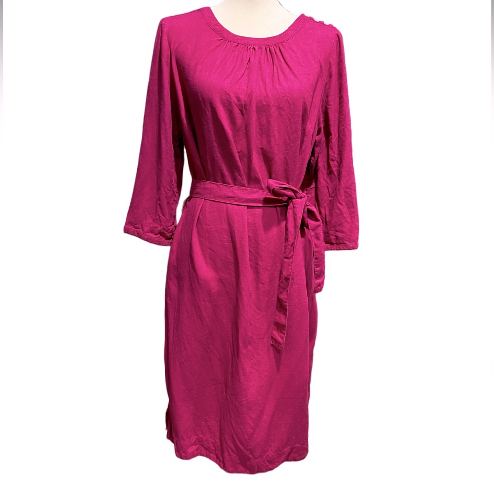 Fuchsia Tie-Waist Midi Dress - Women